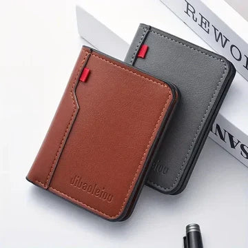 Men’s Ultra Slim Wallet –with Premium Red Stitching
